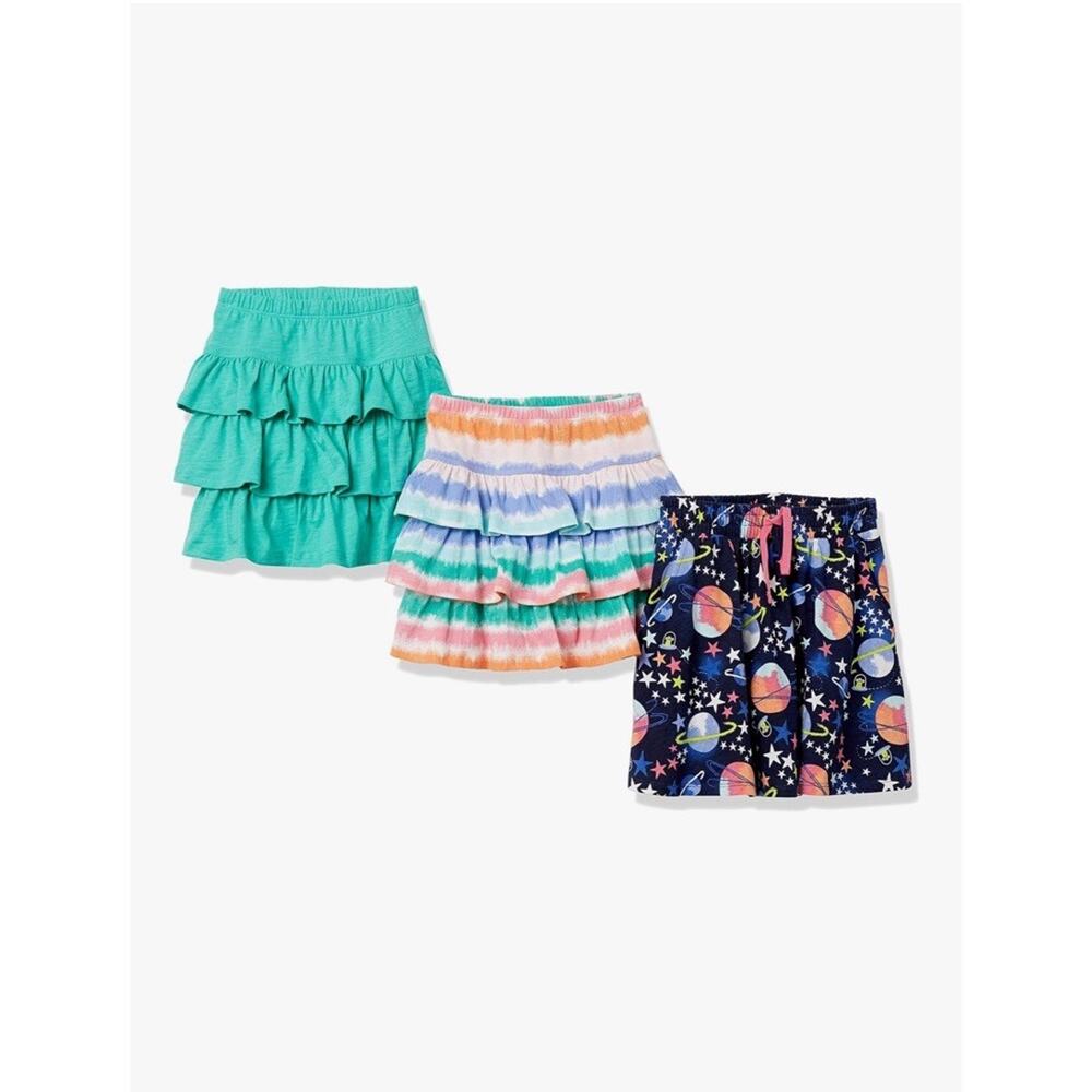 Amazon Essentials Girls Knitted Ruffle Scooter Skirts With Shorts Multipack XS